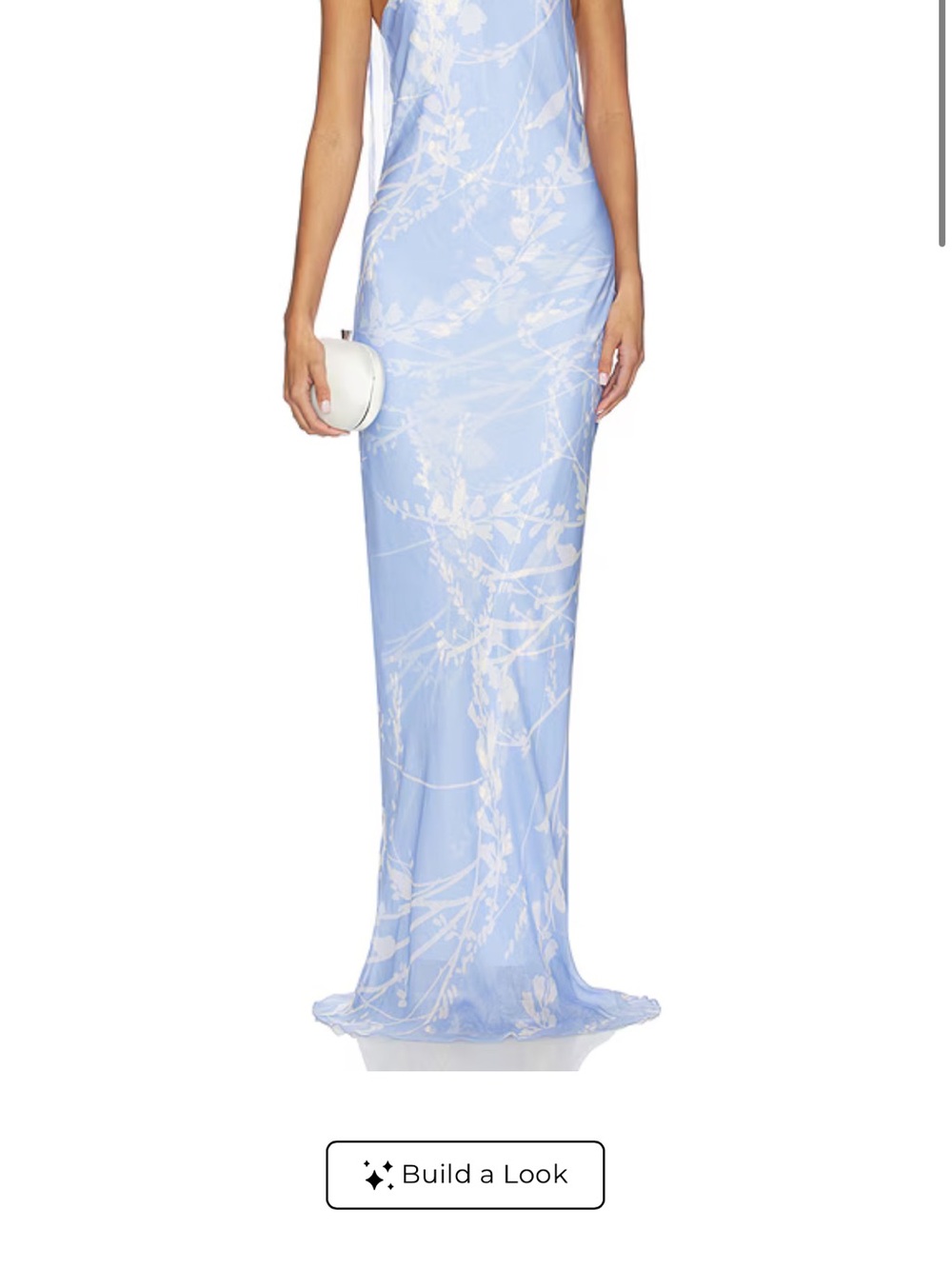 Amanda Uprichard Light Blue & White Floral Maxi Skirt